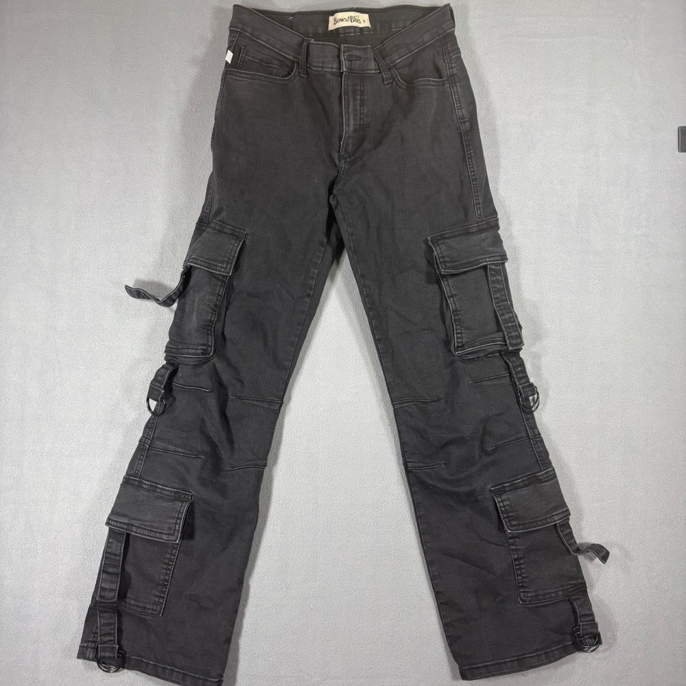 Bows & Blues Cargo Pants Womens 9 Black Excellent D-Ring Multi-Pocket Gorpcore
